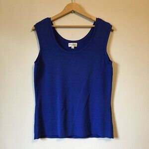Vintage Bellissima Indigo Blue Rayon Blend Sleeveless Tank Top - M